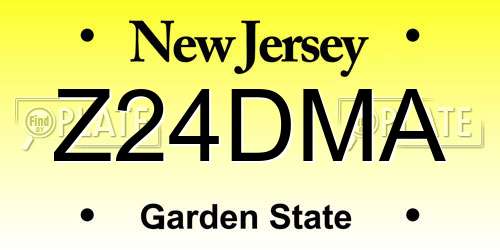 Z24DMA New Jersey License Plate