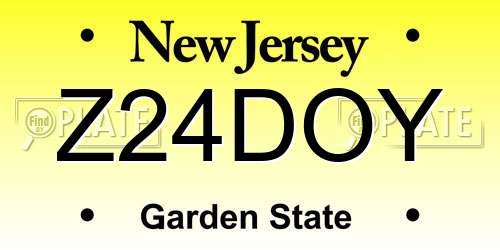 Z24DOY New Jersey License Plate