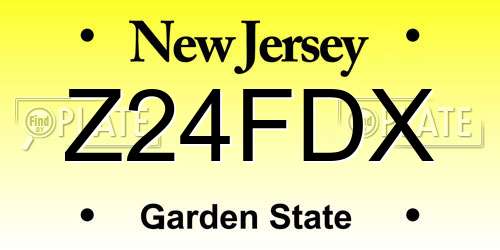 Z24FDX New Jersey License Plate