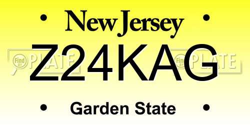 Z24KAG New Jersey License Plate