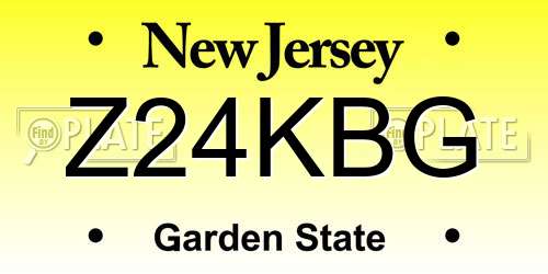 Z24KBG New Jersey License Plate