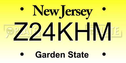 Z24KHM New Jersey License Plate