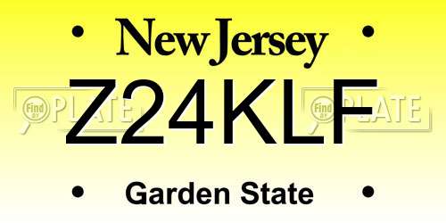Z24KLF New Jersey License Plate