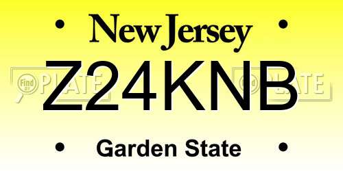 Z24KNB New Jersey License Plate