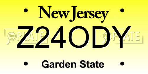 Z24ODY New Jersey License Plate