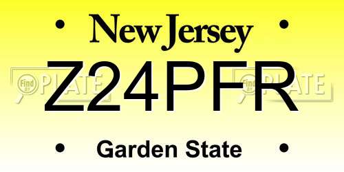 Z24PFR New Jersey License Plate