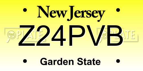Z24PVB New Jersey License Plate
