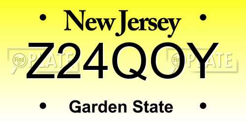 Z24QOY New Jersey License Plate