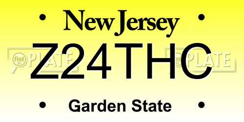 Z24THC New Jersey License Plate