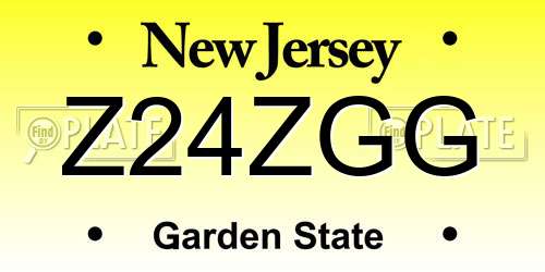 Z24ZGG New Jersey License Plate