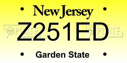 Z251ED New Jersey License Plate