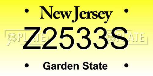 Z2533S New Jersey License Plate