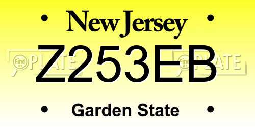 Z253EB New Jersey License Plate