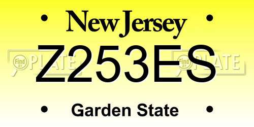 Z253ES New Jersey License Plate