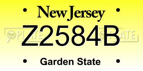 Z2584B New Jersey License Plate
