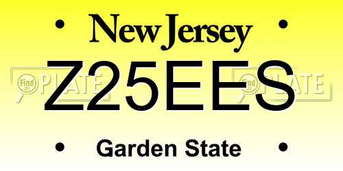 Z25EES New Jersey License Plate