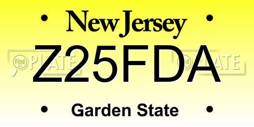 Z25FDA New Jersey License Plate
