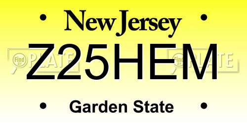 Z25HEM New Jersey License Plate