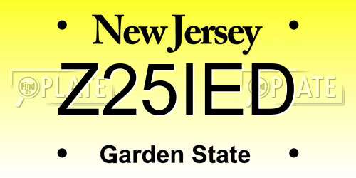 Z25IED New Jersey License Plate