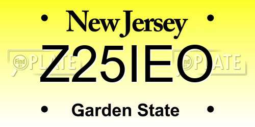 Z25IEO New Jersey License Plate