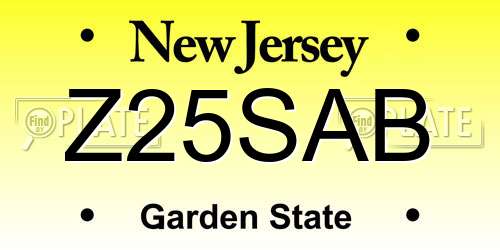 Z25SAB New Jersey License Plate