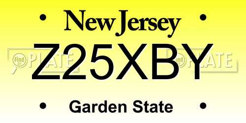 Z25XBY New Jersey License Plate