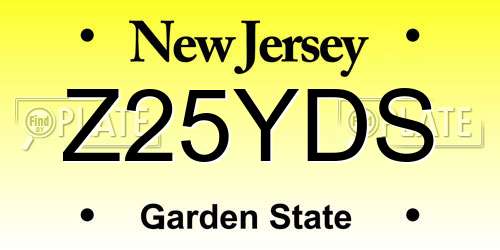 Z25YDS New Jersey License Plate