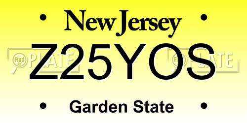 Z25YOS New Jersey License Plate