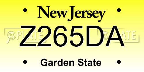 Z265DA New Jersey License Plate