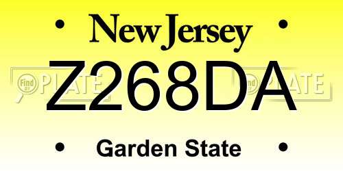 Z268DA New Jersey License Plate