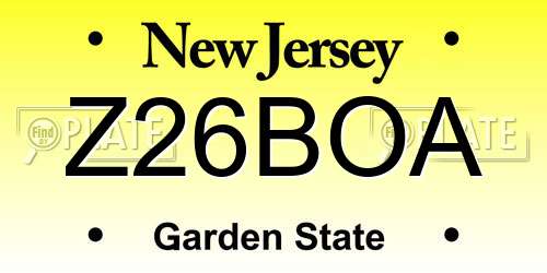 Z26BOA New Jersey License Plate