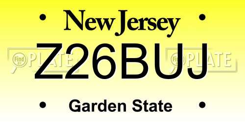 Z26BUJ New Jersey License Plate