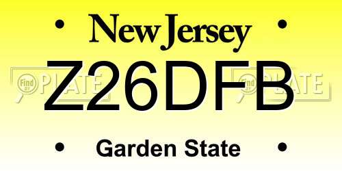 Z26DFB New Jersey License Plate