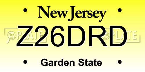 Z26DRD New Jersey License Plate