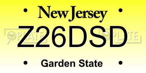 Z26DSD New Jersey License Plate