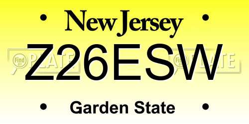Z26ESW New Jersey License Plate
