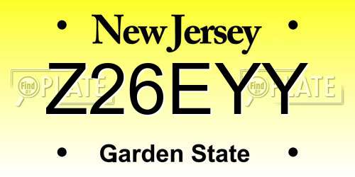 Z26EYY New Jersey License Plate