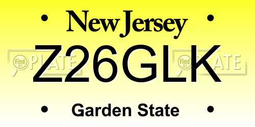 Z26GLK New Jersey License Plate