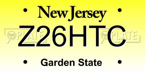 Z26HTC New Jersey License Plate