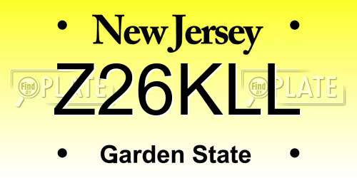Z26KLL New Jersey License Plate