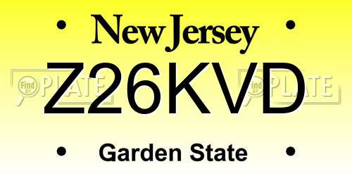 Z26KVD New Jersey License Plate