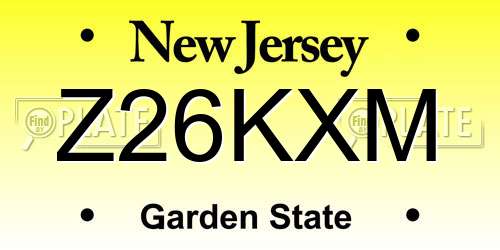 Z26KXM New Jersey License Plate