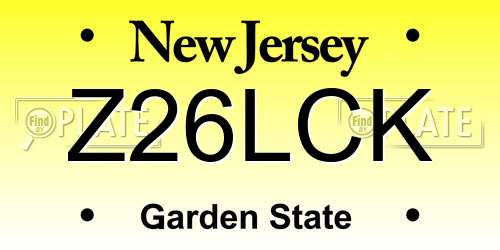 Z26LCK New Jersey License Plate