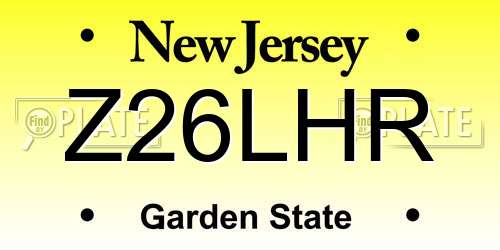 Z26LHR New Jersey License Plate