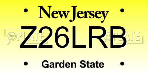 Z26LRB New Jersey License Plate