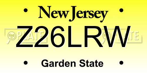 Z26LRW New Jersey License Plate