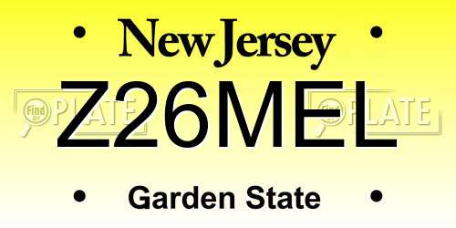 Z26MEL New Jersey License Plate