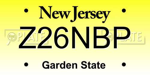 Z26NBP New Jersey License Plate