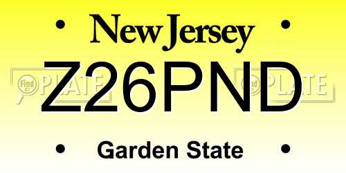 Z26PND New Jersey License Plate
