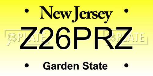 Z26PRZ New Jersey License Plate